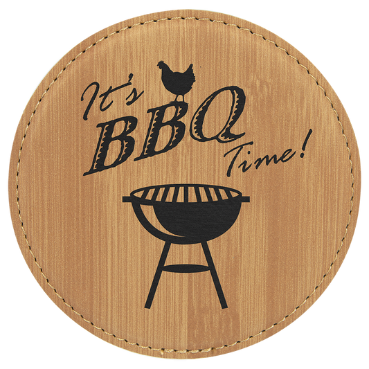 Bamboo Leatherette Round Coaster