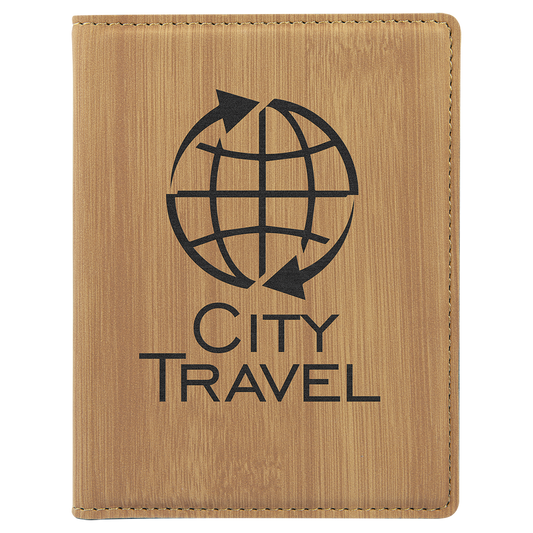 Bamboo Leatherette Passport Holder