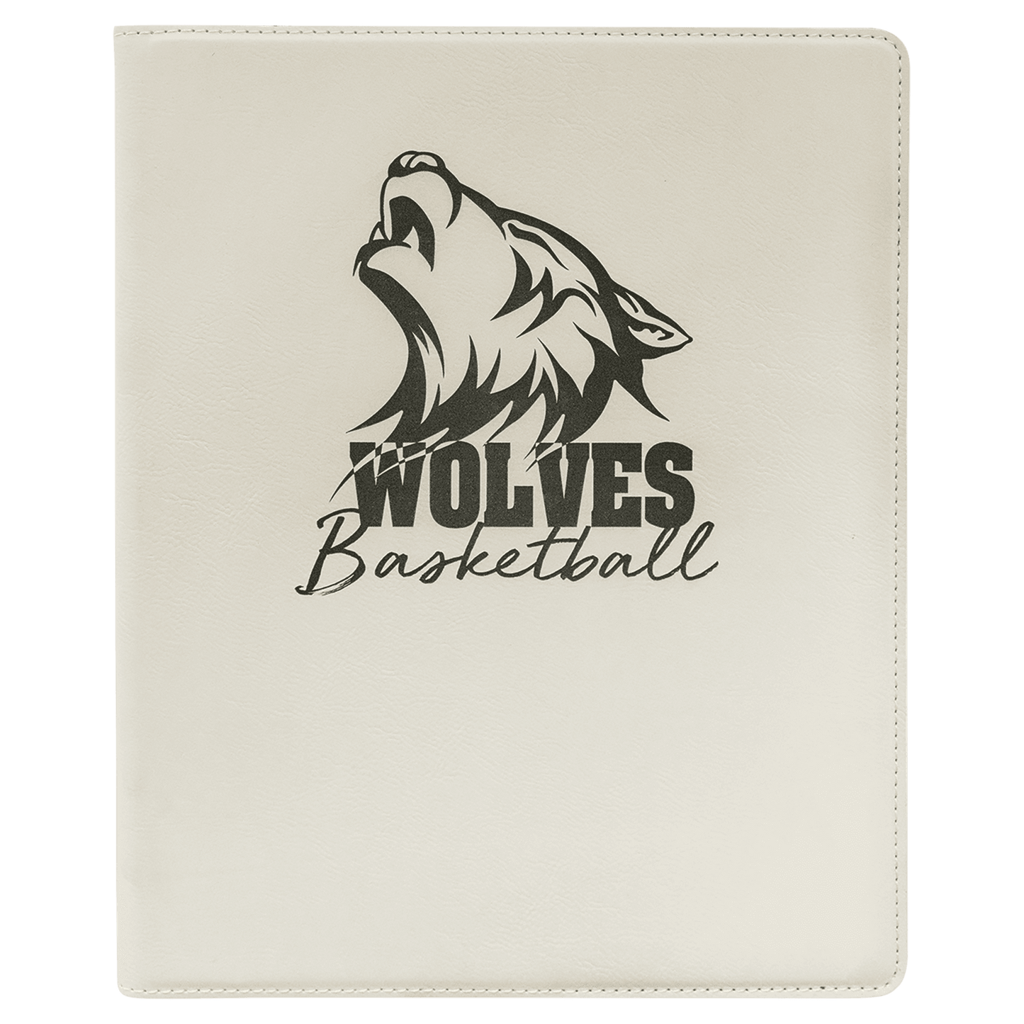 White Leatherette Portfolio with Notepad