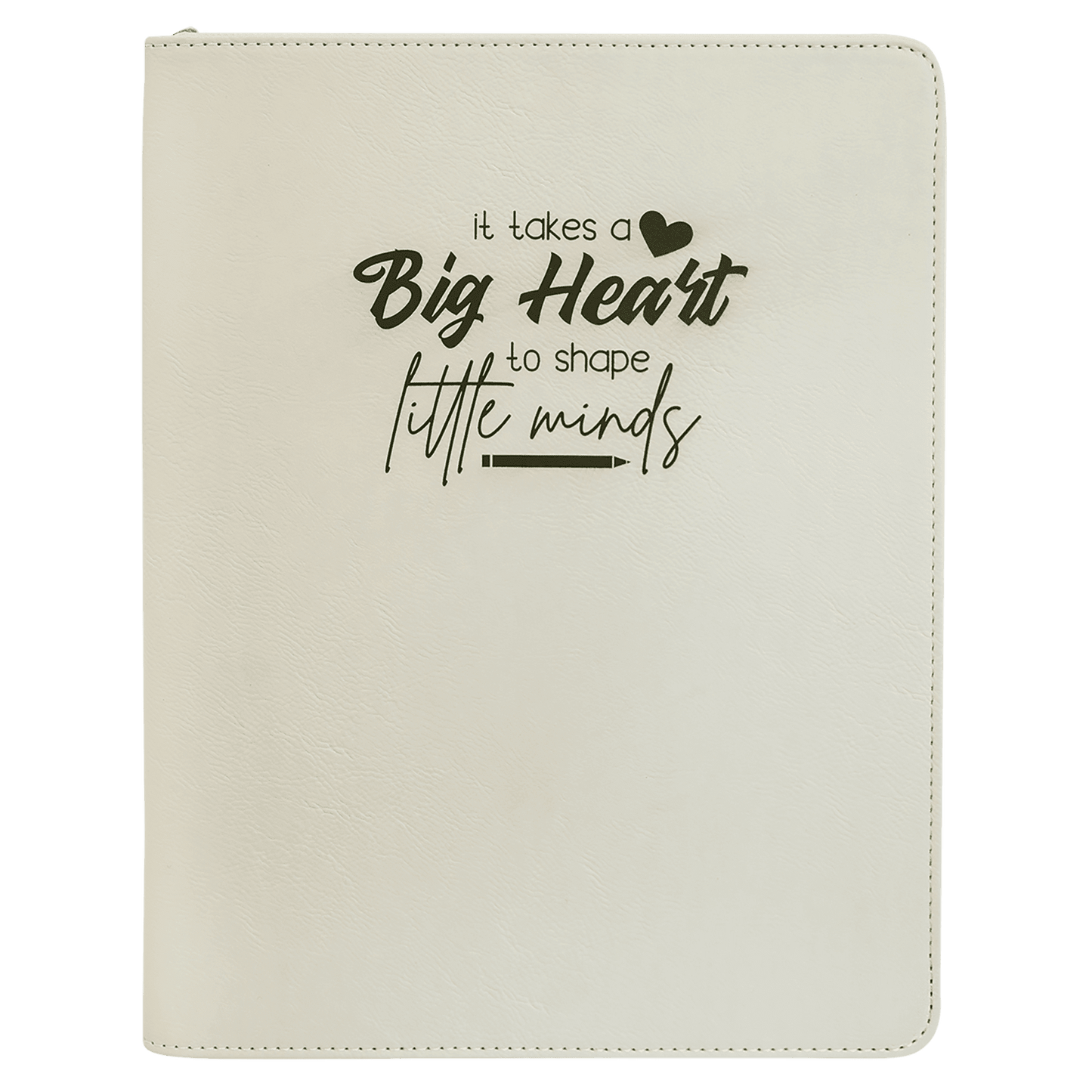 White Leatherette Portfolio with Zipper6