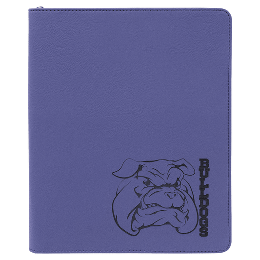 Purple Leatherette Portfolio with Zipper