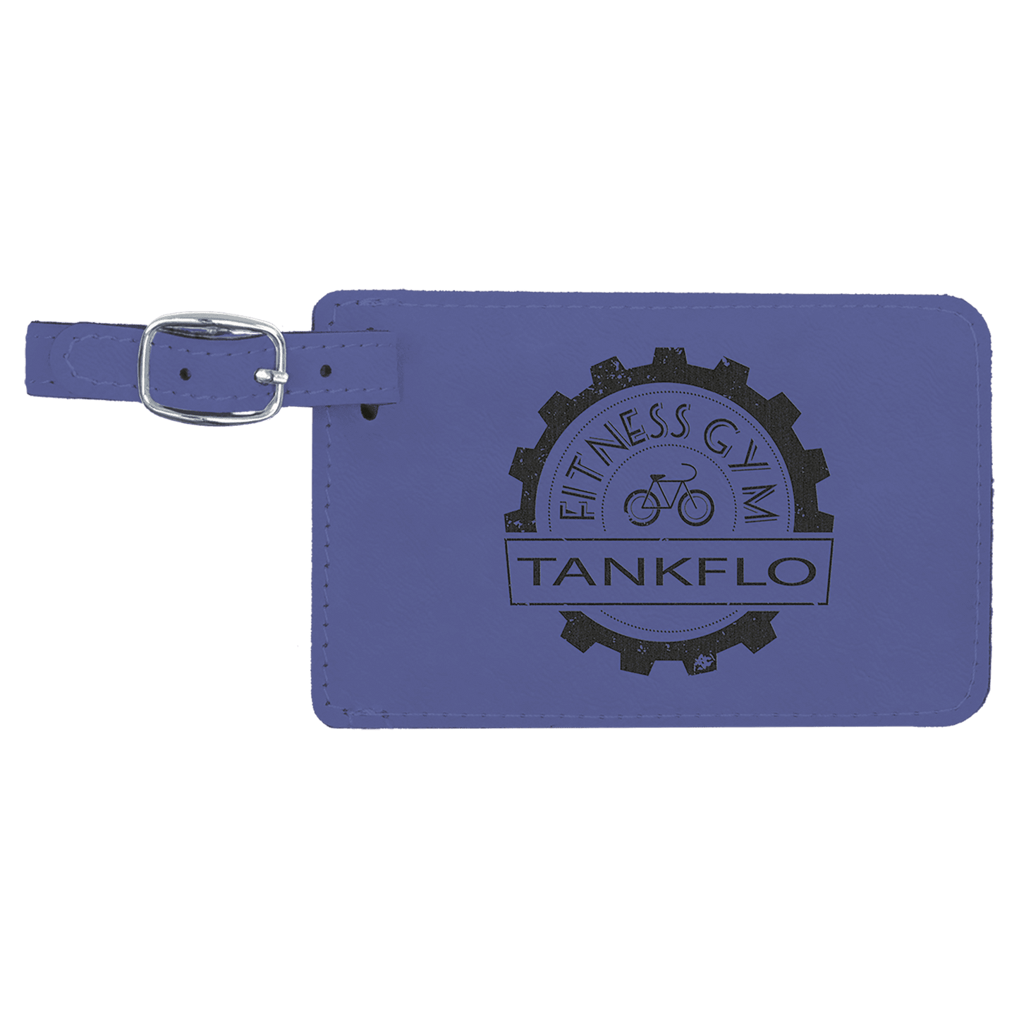 Purple Leatherette Luggage Tag