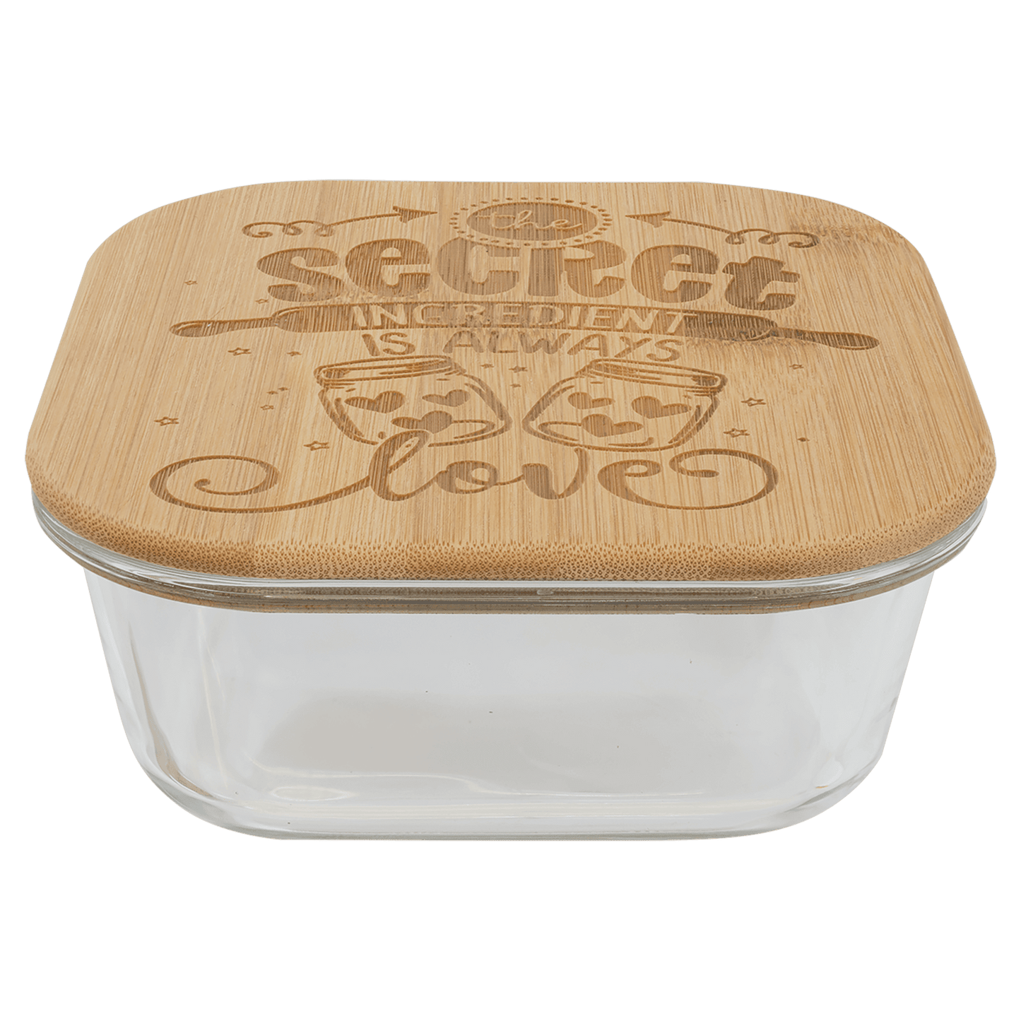 Square Glass Container with Bamboo Lid