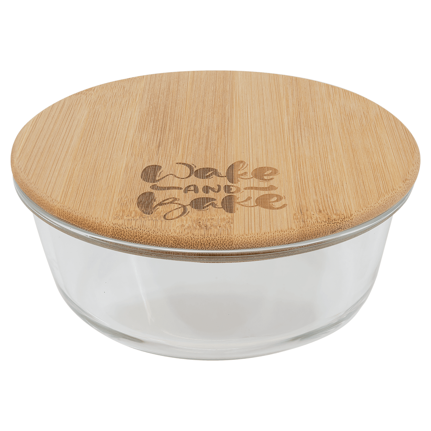 Round Glass Container with Bamboo Lid