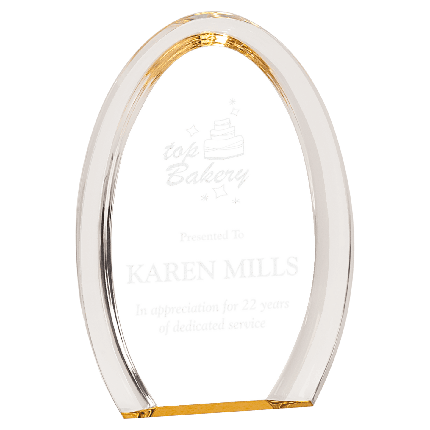 7"  Gold Oval Halo Acrylic
