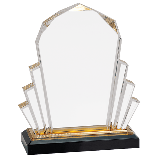 8" Gold Faceted Impress Acrylic with Base
