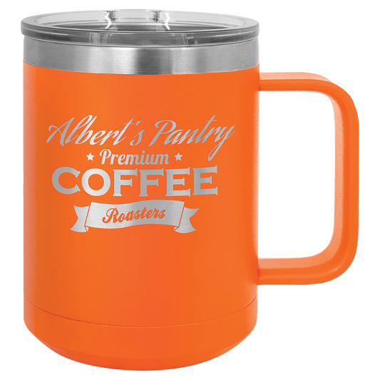 Orange Polar Camel 15 oz. Coffee Mug with Clear Slider Lid