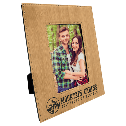 Bamboo Leatherette Photo Frame
