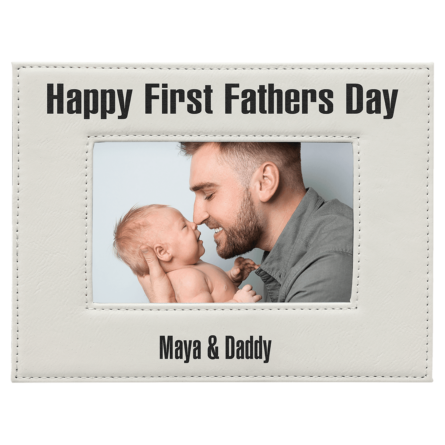 White Leatherette Photo Frame