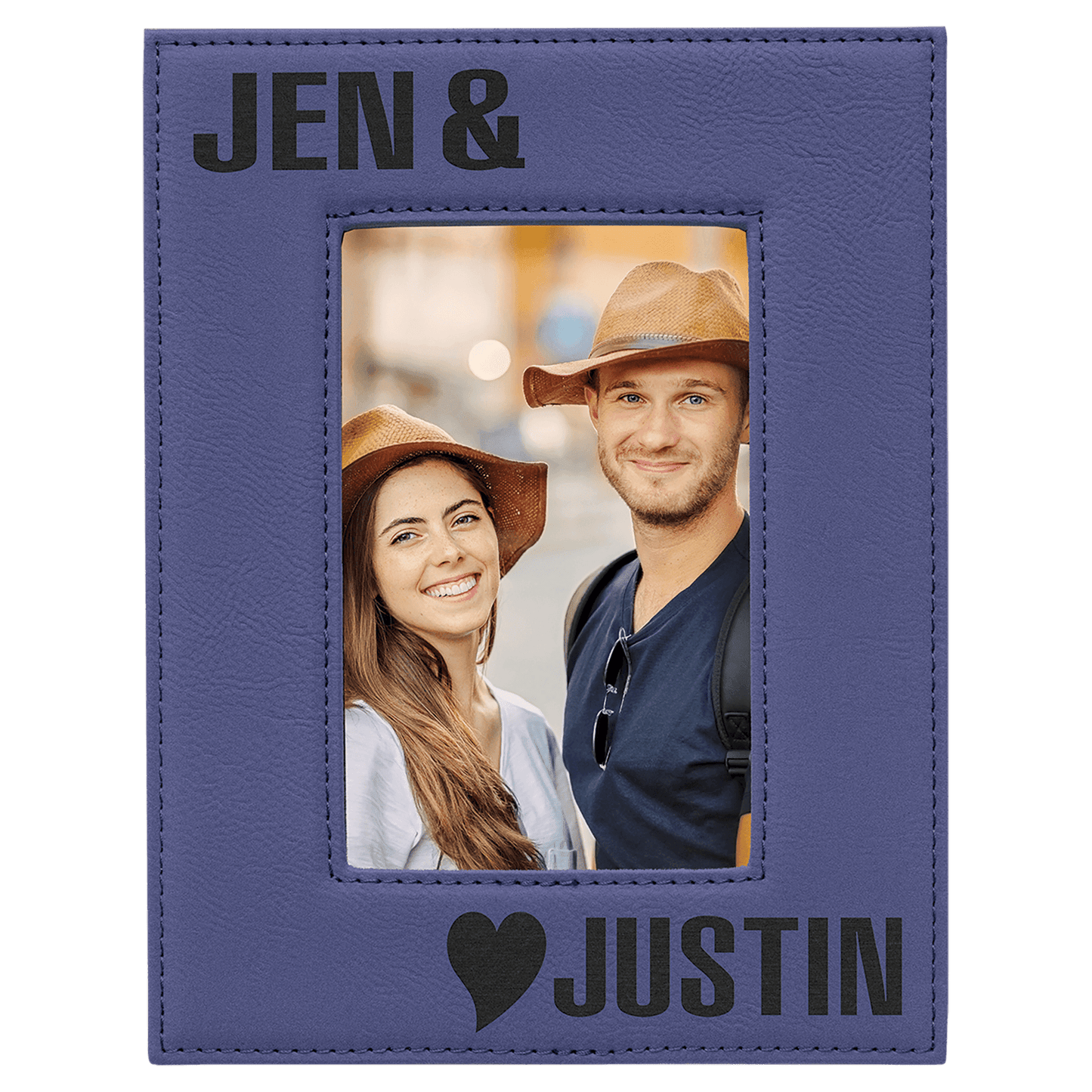 Purple Leatherette Photo Frame