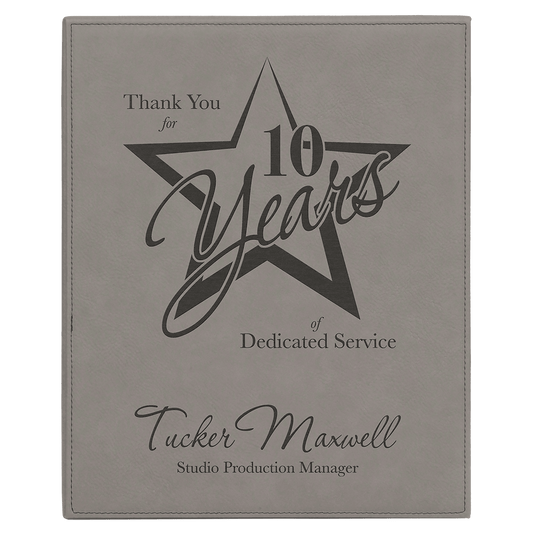 Gray 10 1/2" x 13" Laserable Leatherette Plaque