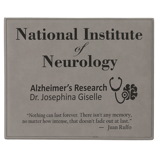 Gray 9" x 12" Laserable Leatherette Plaque