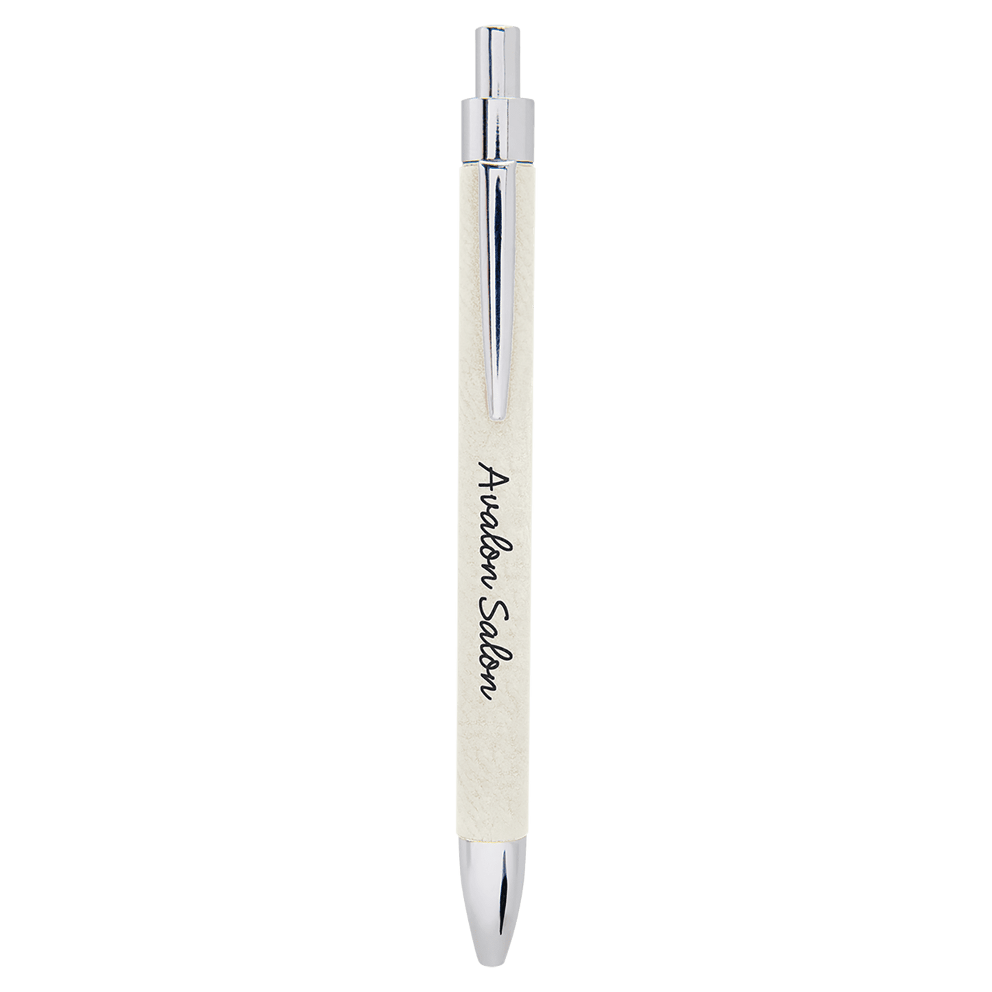 White Leatherette Ballpoint Pen