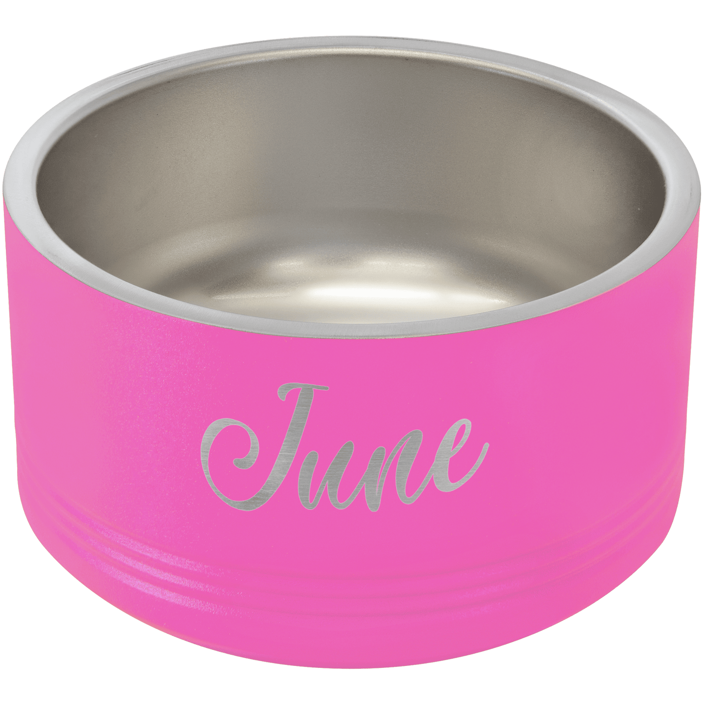 Pink 18 oz. Polar Camel Powder Coated Stainless Steel Dog Bowl