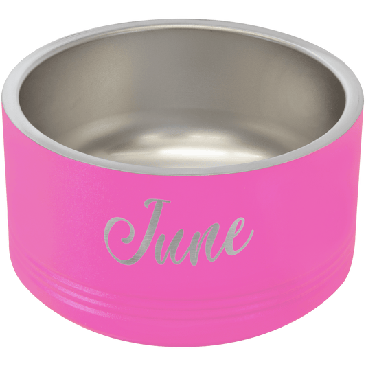 Pink 18 oz. Polar Camel Powder Coated Stainless Steel Dog Bowl