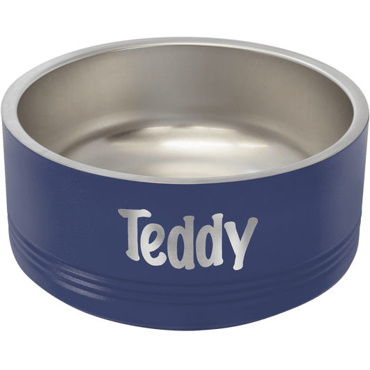 Navy 32 oz. Polar Camel Powder Coated Stainless Steel Dog Bowl