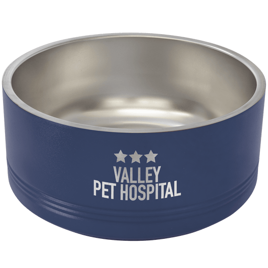 Navy Blue 64 oz. Polar Camel Powder Coated Stainless Steel Dog Bowl