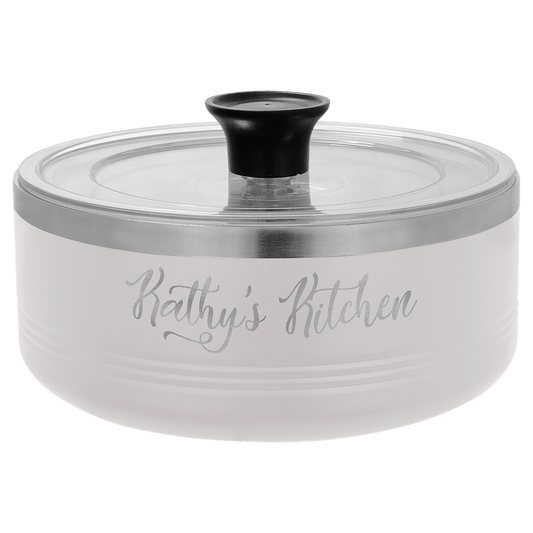 White Polar Camel 1.25 Quart Serving Bowl with Lid