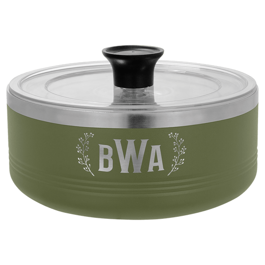 Olive Green 1.25 Quart Polar Camel Serving Bowl with Lid