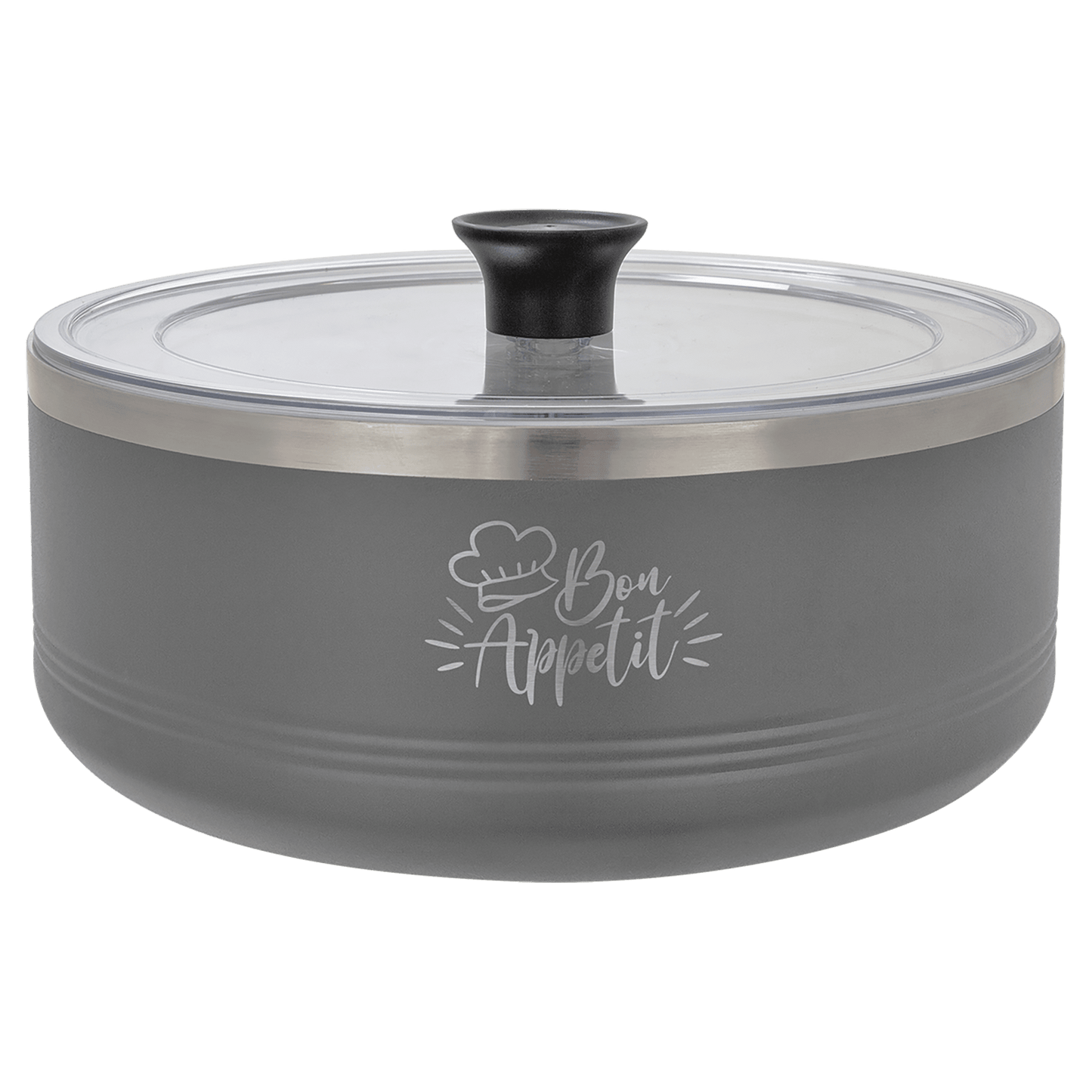 Gray 3 Quart Polar Camel Serving Bowl with Lid