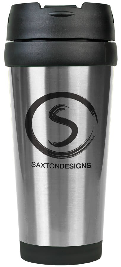 Gloss Silver 16 oz. Travel Mug