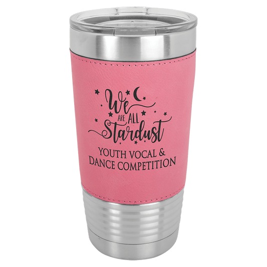 Pink Leatherette Wrapped Polar Camel Tumbler with Clear Lid