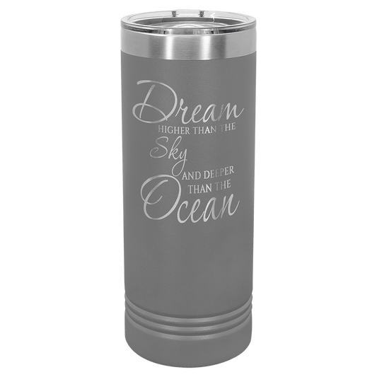 Dark Gray 22 oz. Polar Camel Skinny Tumbler with Slider Lid