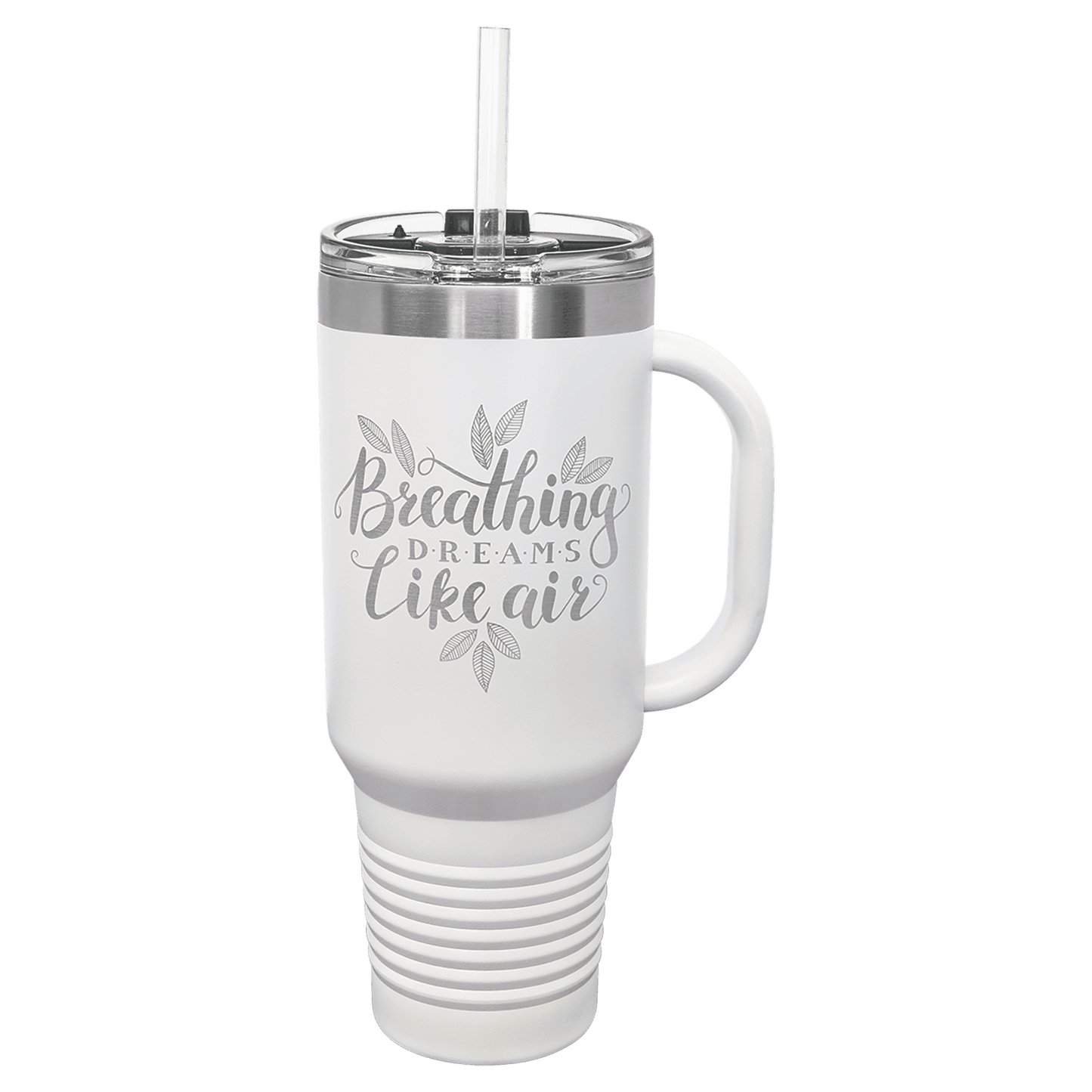 40 oz. Travel Mug with Straw Vacuum Insulated, stainless steel