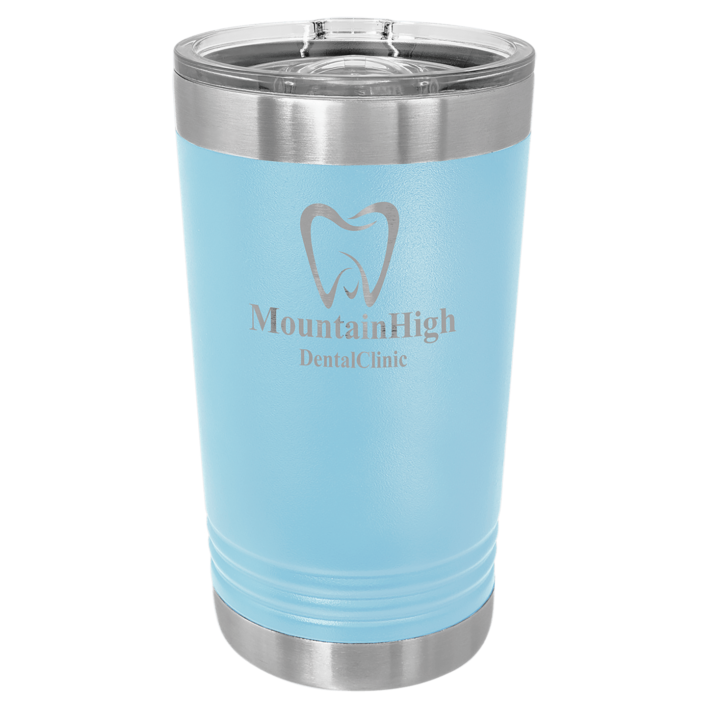 Light Blue Polar Camel Pint with Clear Slider Lid