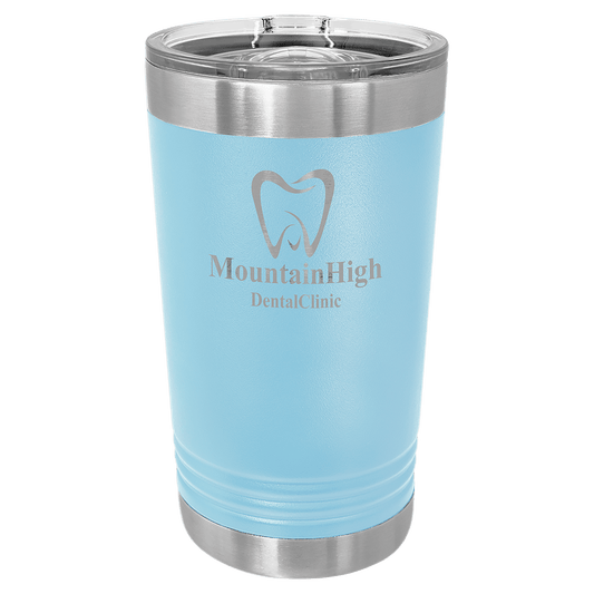 Light Blue Polar Camel Pint with Clear Slider Lid