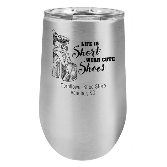 Stainless Steel 16 oz. Polar Camel Stemless Tumbler with Clear Lid