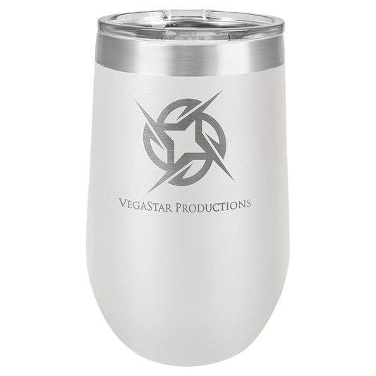 White 16 oz. Polar Camel Stemless Tumbler with Clear Lid