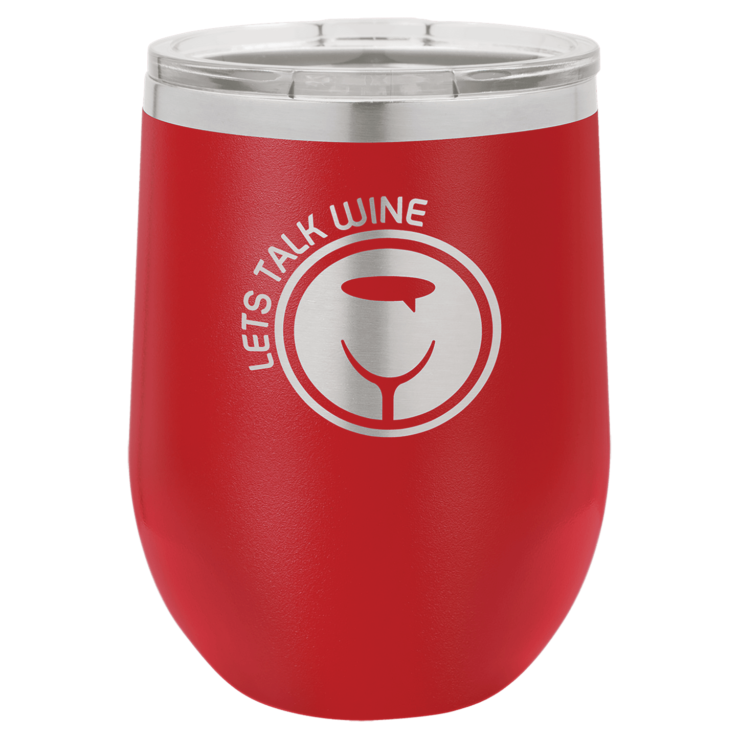 Red 12 oz. Polar Camel Stemless Tumbler with Clear Lid