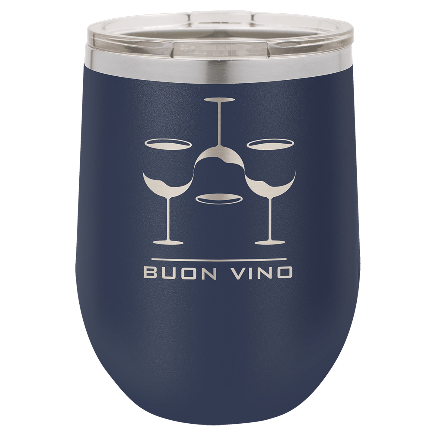 Navy Blue 12 oz. Polar Camel Stemless Tumbler with Clear Lid