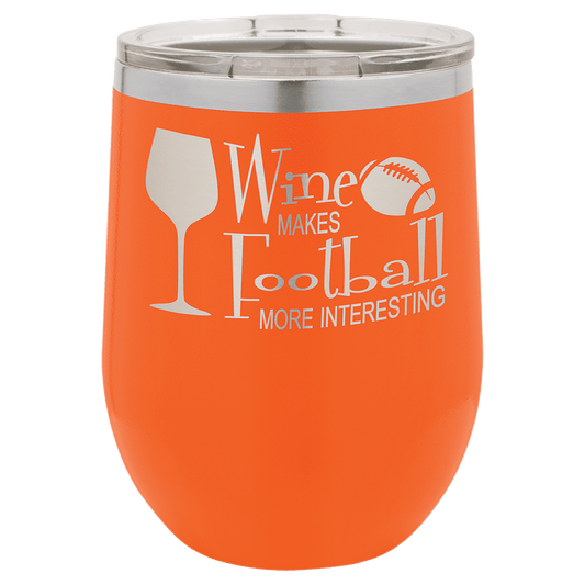 Orange 12 oz. Polar Camel Stemless Tumbler with Clear Lid