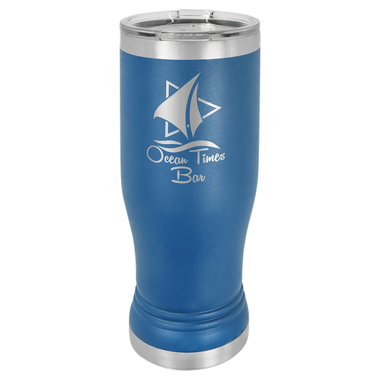 Royal Blue Polar Camel 14 oz. Pilsner with Clear Lid