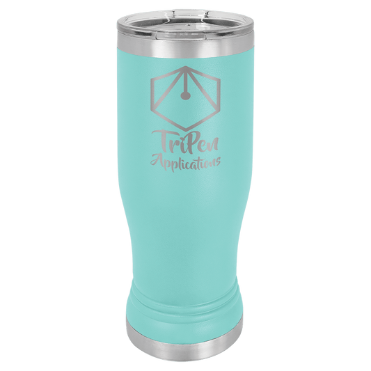 Teal Polar Camel 14 oz. Pilsner with Clear Lid