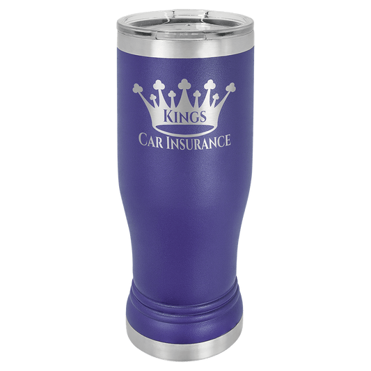 Purple Polar Camel 14 oz. Pilsner with Clear Lid