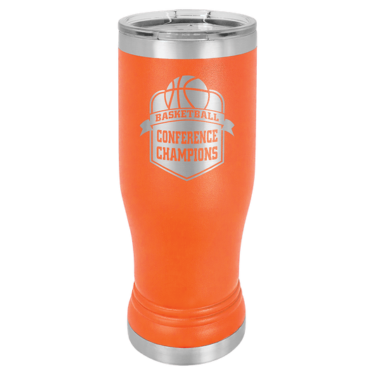 Orange Polar Camel 14 oz. Pilsner with Clear Lid