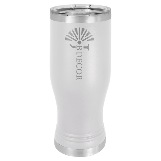 White Polar Camel 20 oz. Pilsner with Clear Lid