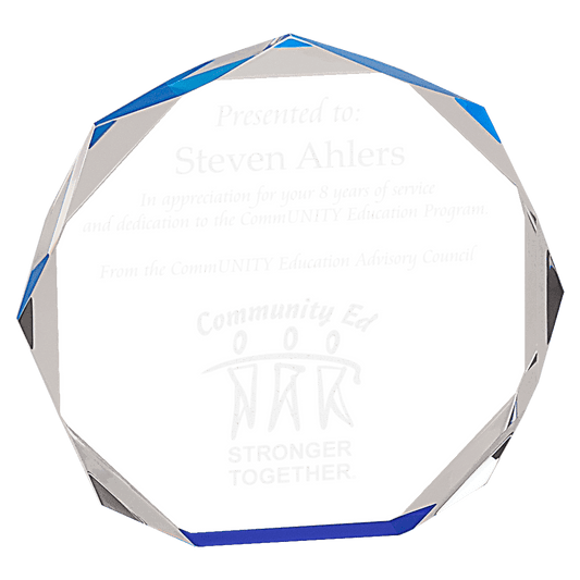 6" Blue Octagon Acrylic