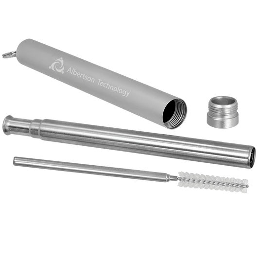Stainless Steel Polar Camel Collapsible Straw & Brush in Anodized Aluminum Case