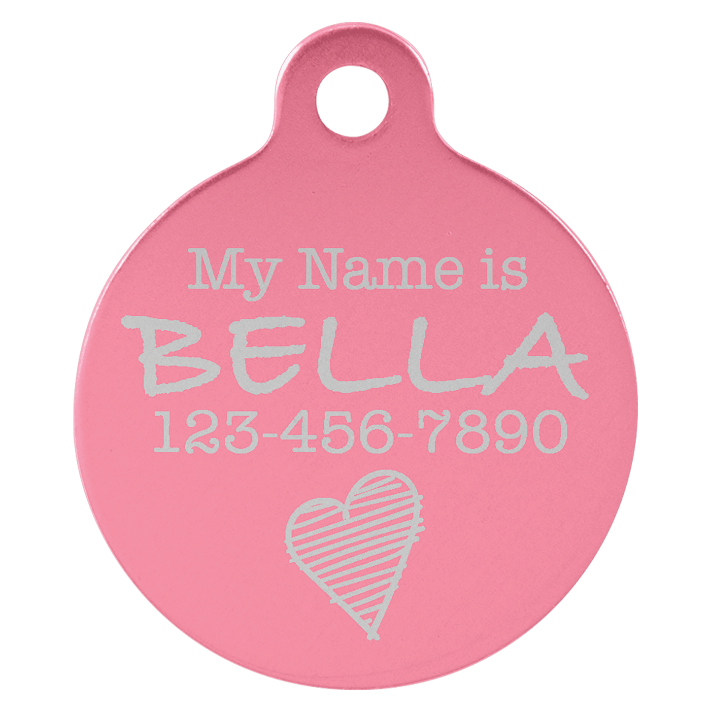 Pet ID Tags – Heart, Bone, & Round Shapes | Personalized with Optional Swarovski Bling