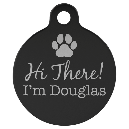 Black Anodized Aluminum Round Pet Tag