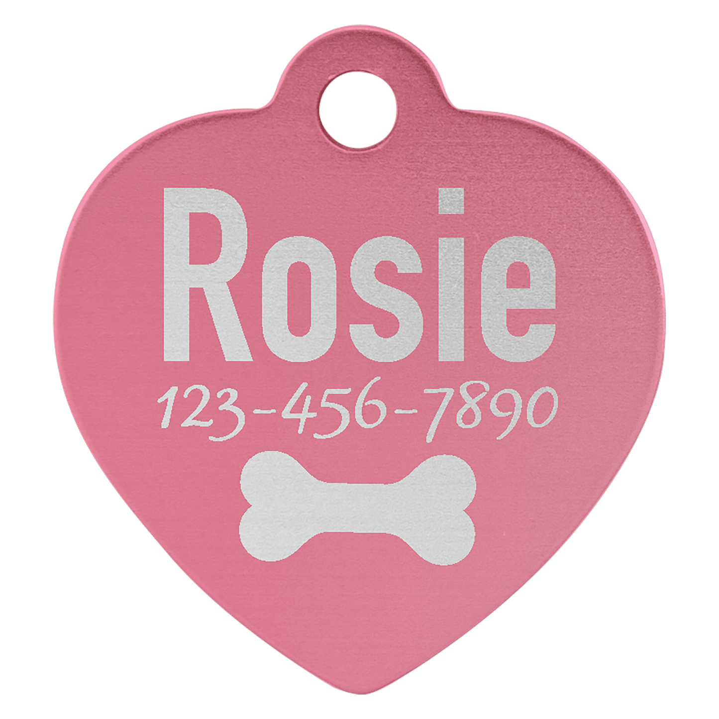 Pet ID Tags – Heart, Bone, & Round Shapes | Personalized with Optional Swarovski Bling