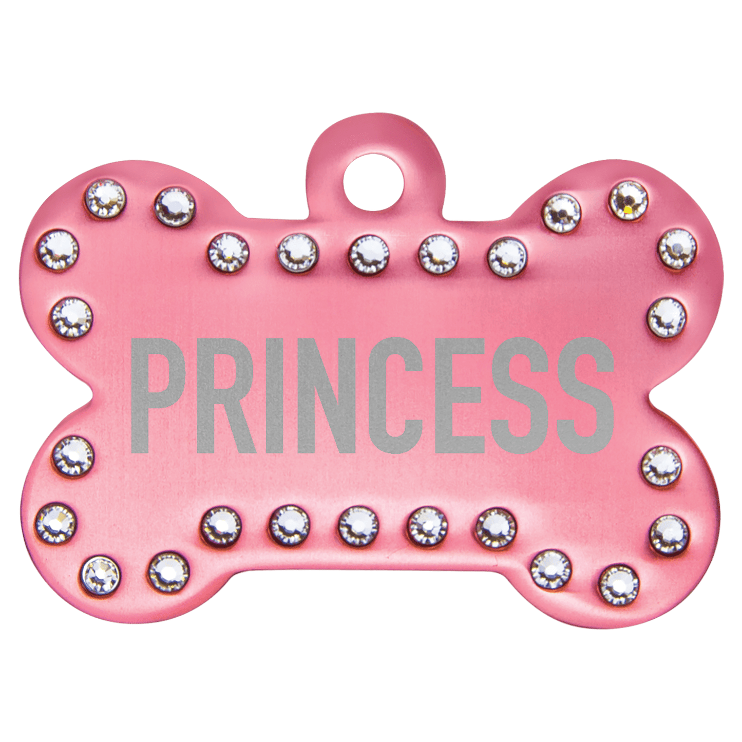 Pet ID Tags – Heart, Bone, & Round Shapes | Personalized with Optional Swarovski Bling