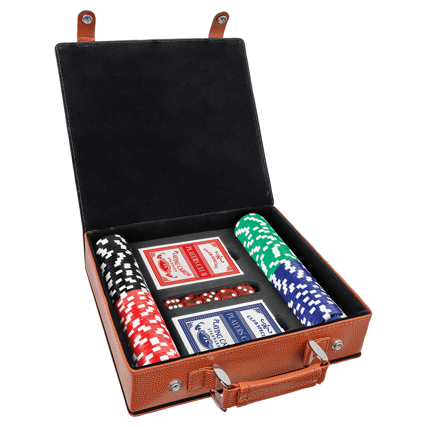 Basketball Leatherette Poker Set