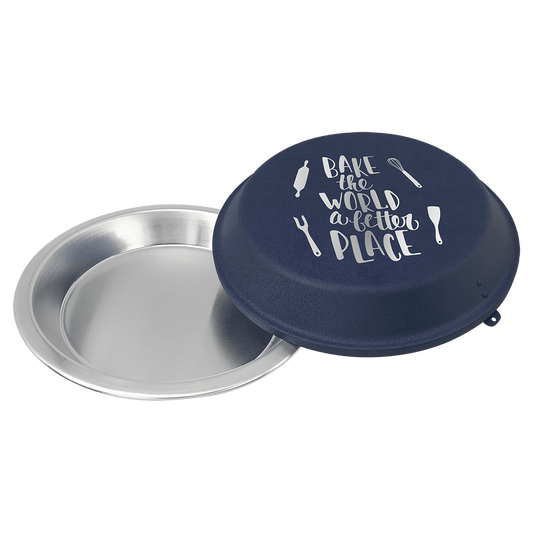 Aluminum Pie Pan with Navy Blue Powder Coated Lid