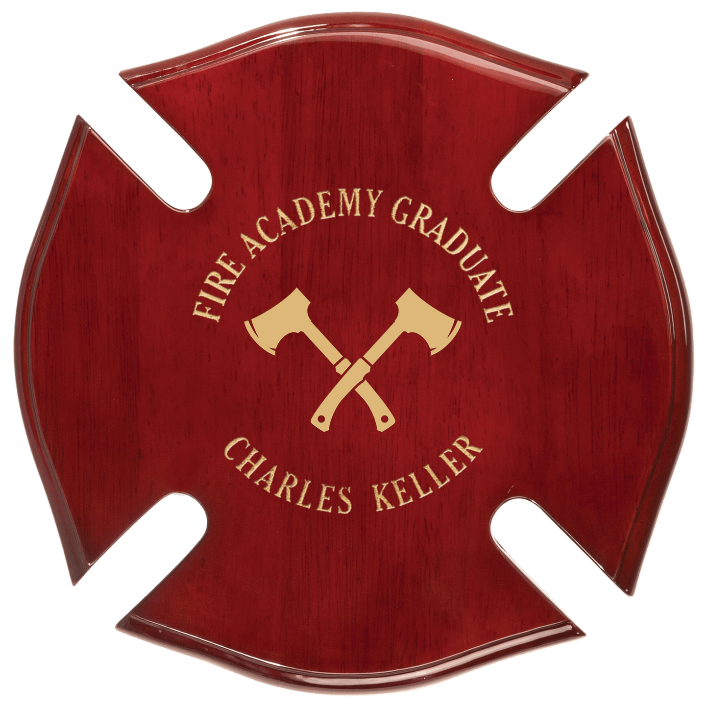 10" x 10" Rosewood Piano Finish Maltese Cross Plaque