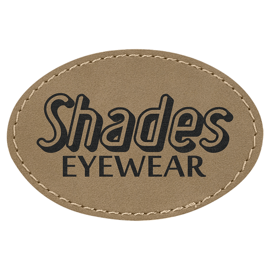 3" x 2" Light Brown Oval Leatherette Patch with Adhesive